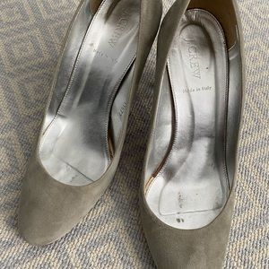 J.Crew light grey suede heels
